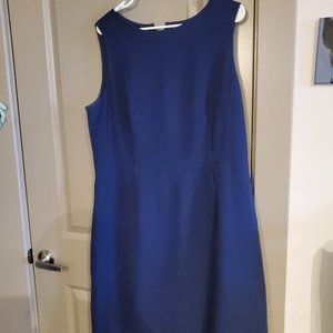 Navy Blue Dress with scalloped trim Kasper